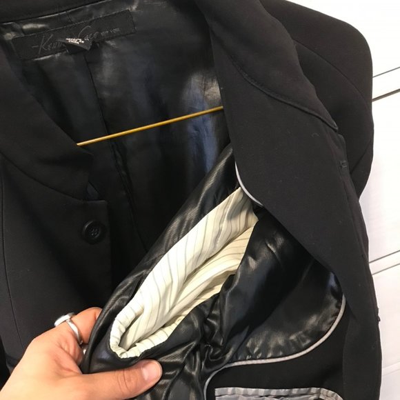 Kenneth Cole (Sz L, 42) Black Sport Coat (heavy/medium weight) - Picture 6 of 8